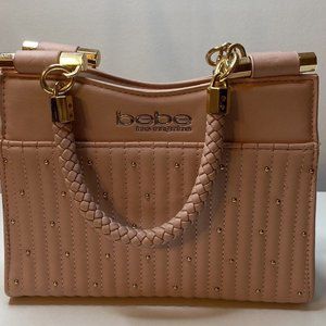 Vintage BEBE Purse Womens Stud Micro Handbag Pink